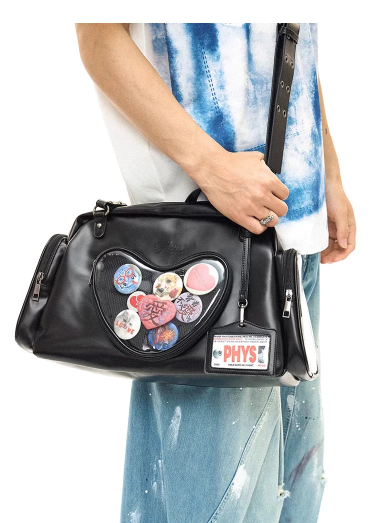 Matte PU Leather Large Capacity Crossbody & Top Handle Bag – Detachable Long Strap Main image
