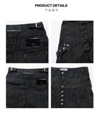 FVVO PunkFreeGuys Patch & Stud Cropped Pants