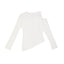 Slim Fit Round Neck Hollow Twist Knot Asymmetrical Hem T-Shirt