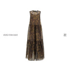 Painterly Print Tiered Sleeveless Dress
