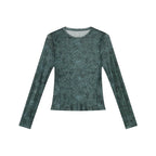 Round Neck Loose Vintage Geometric Print T-Shirt