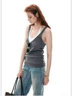 Casual Summer Loose-Fit Contrast Two-Piece Cami Tank Top