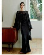 Versatile Sheer Chiffon Textured Ruffle Top