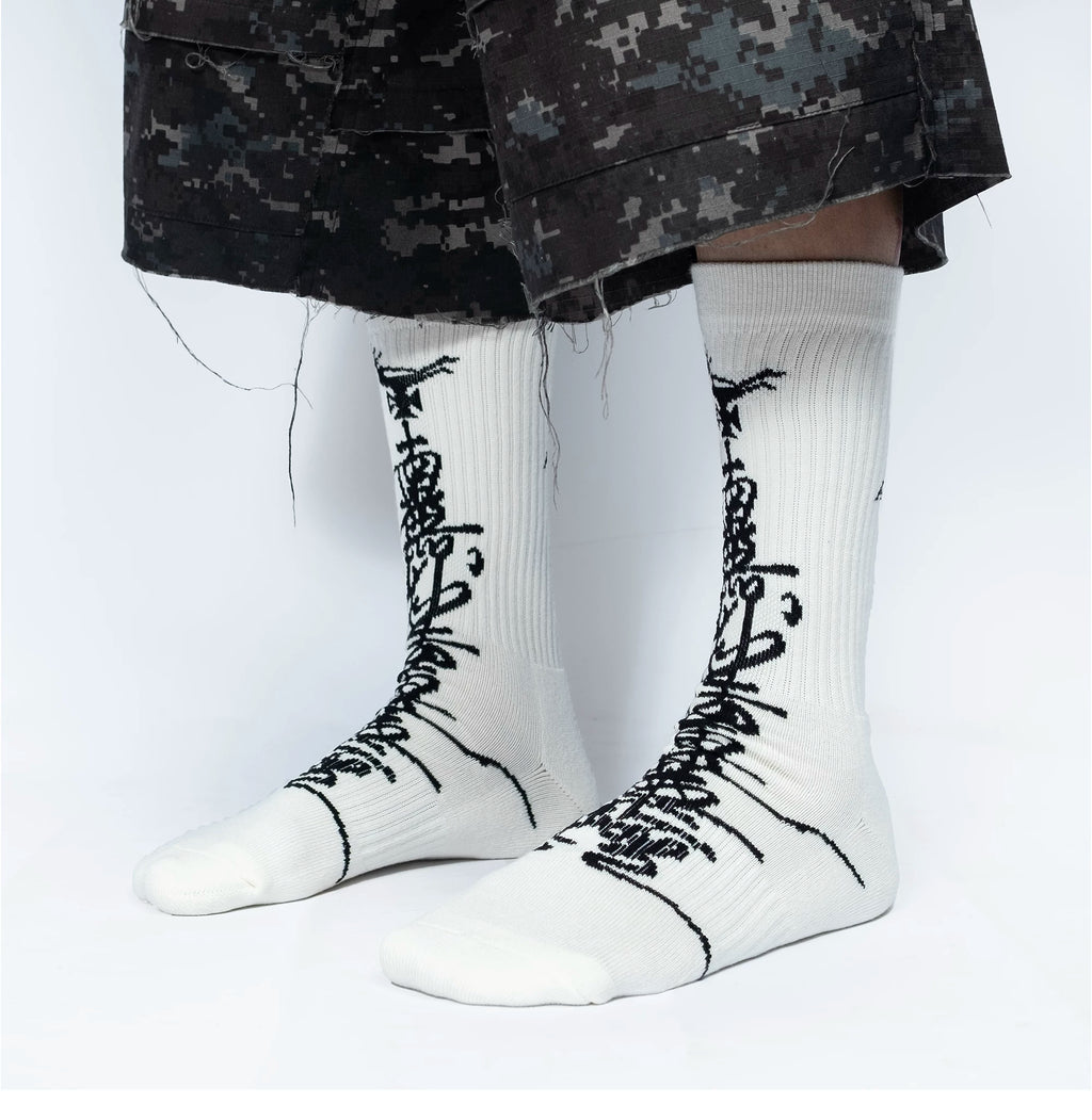 FVVO “ART IS NOT A CRIME” Jacquard Knee-High Socks