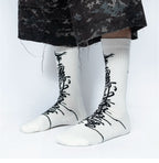 FVVO “ART IS NOT A CRIME” Jacquard Knee-High Socks