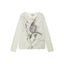 Moon Neck Asymmetric Floral Long Sleeve T-Shirt