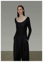 Asymmetric Faux Two-Piece Knit Top