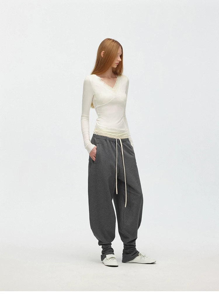 Relaxed Drawstring Jogger Sweatpants