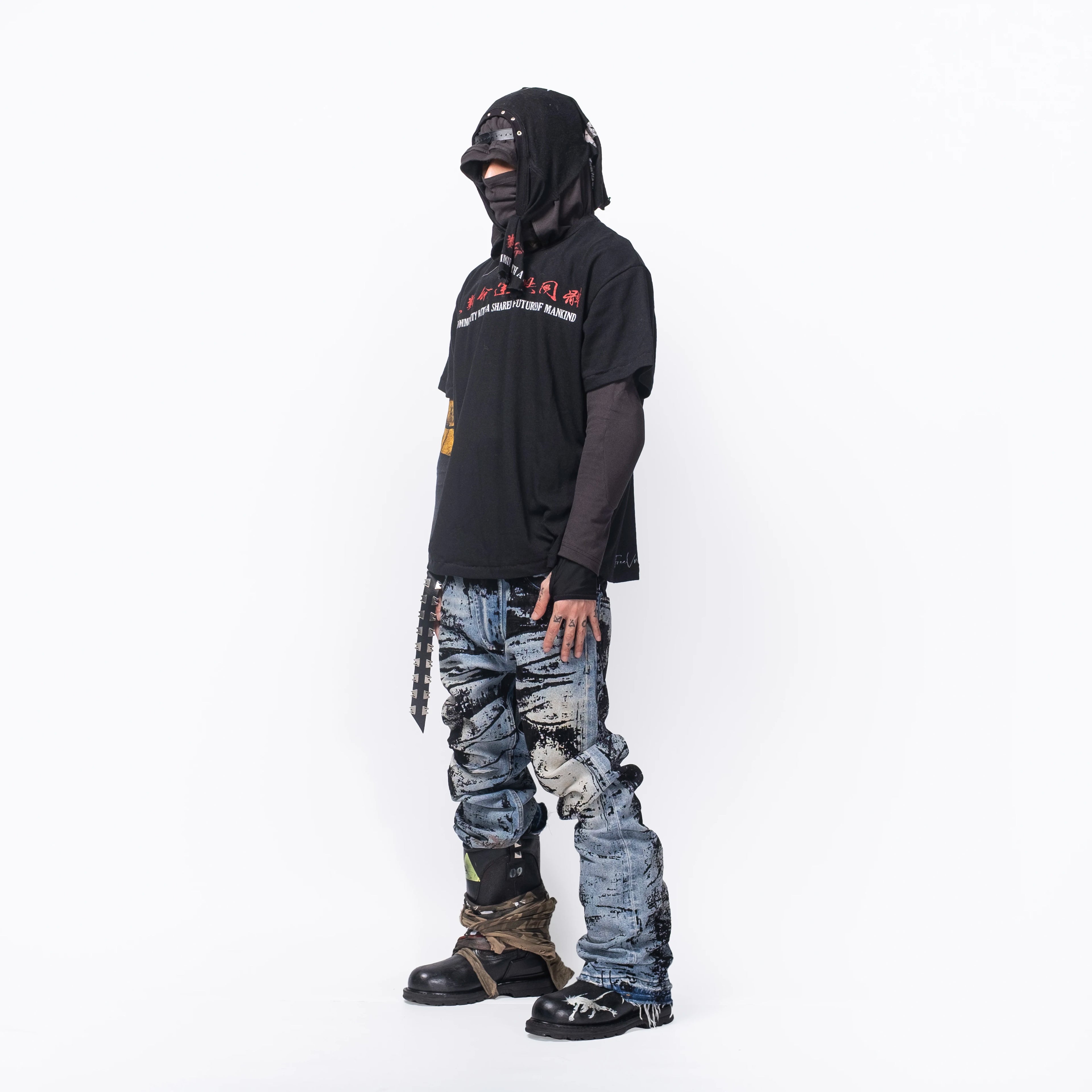 FVVO Flocked Slant Fly Jeans