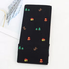 Whimsical Christmas Tree Graphic Mocha Brown Tights