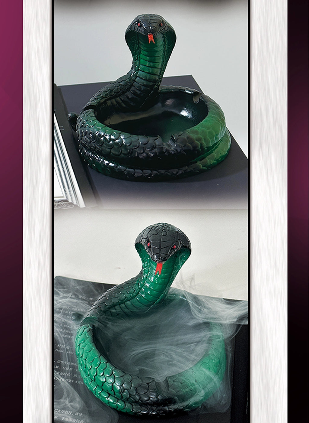 Dark Gothic Black & Red Serpent King Ashtray