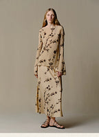 Mulberry Silk Floral Long Sleeve Top