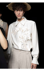 French Orchid Satin Relaxed-Fit Shirt