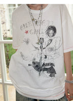 NANA Collaboration Vintage Loose Fit Printed Embroidered Short Sleeve T-Shirt