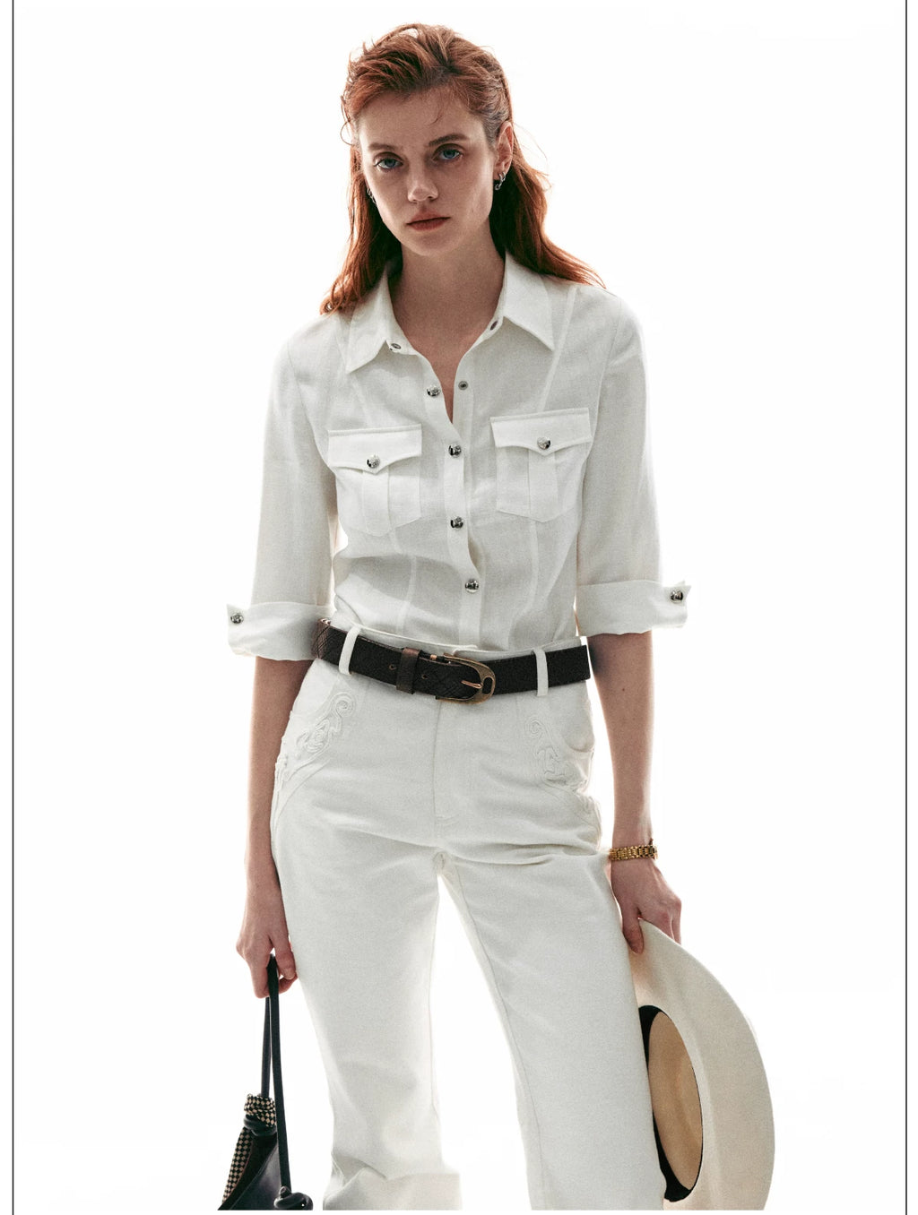 Italian Vintage Slim-Fit Waist-Cinching Safari Shirt