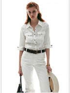 Italian Vintage Slim-Fit Waist-Cinching Safari Shirt