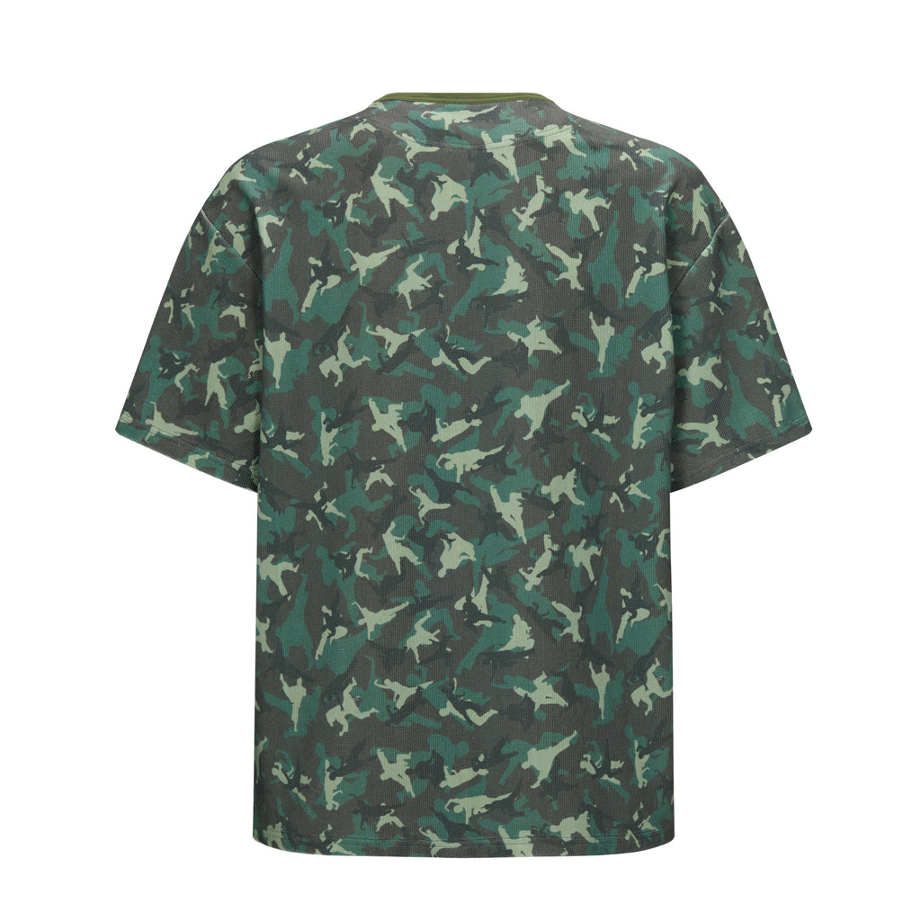 TENXTEN Original Kung Fu Camo Waffle Rib Panel Tee