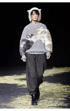 Vintage 3D Plush Sheep Oversized Sweater