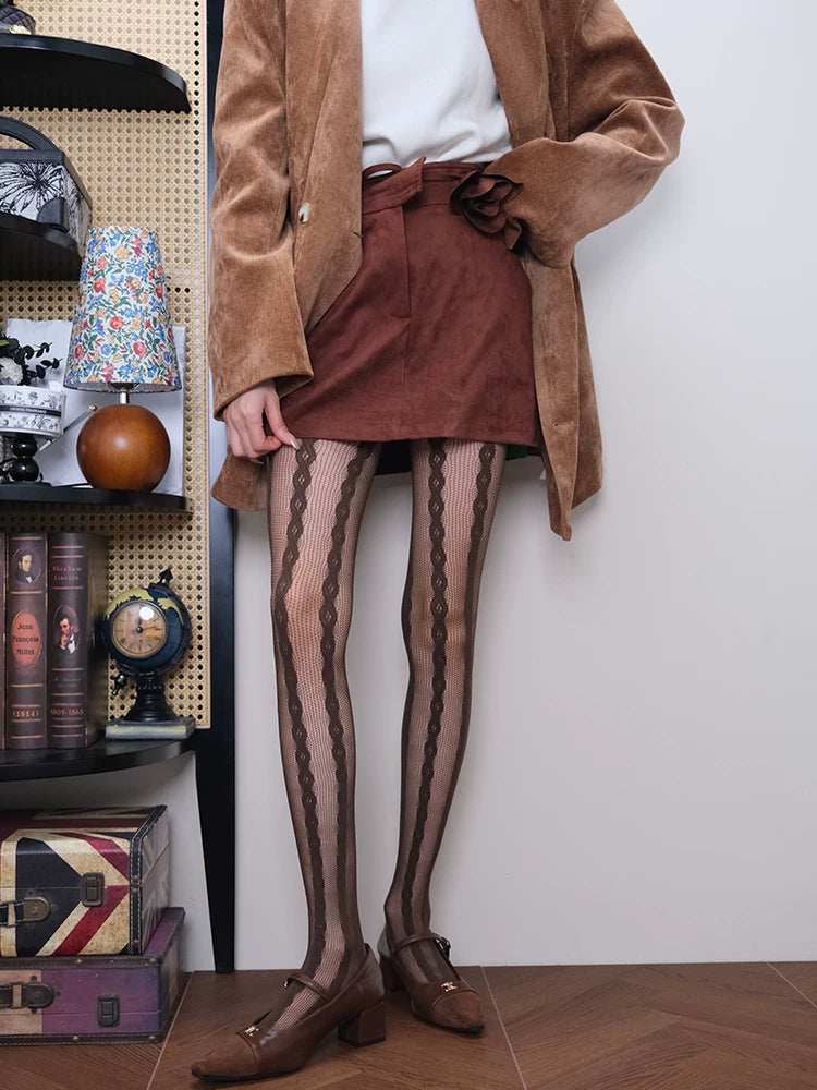 Modern Vintage Brown Tights Secondary image