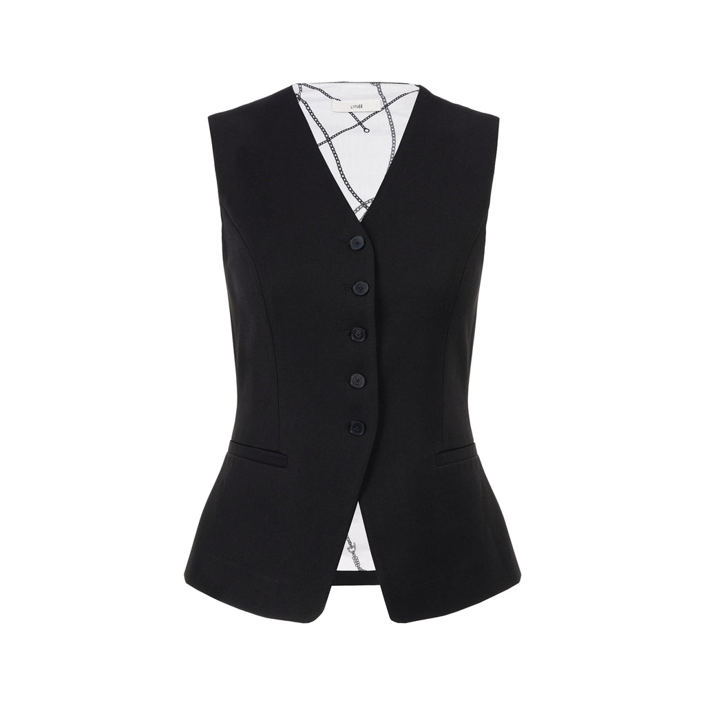 V-Neck Slim Fit Acetate Vest