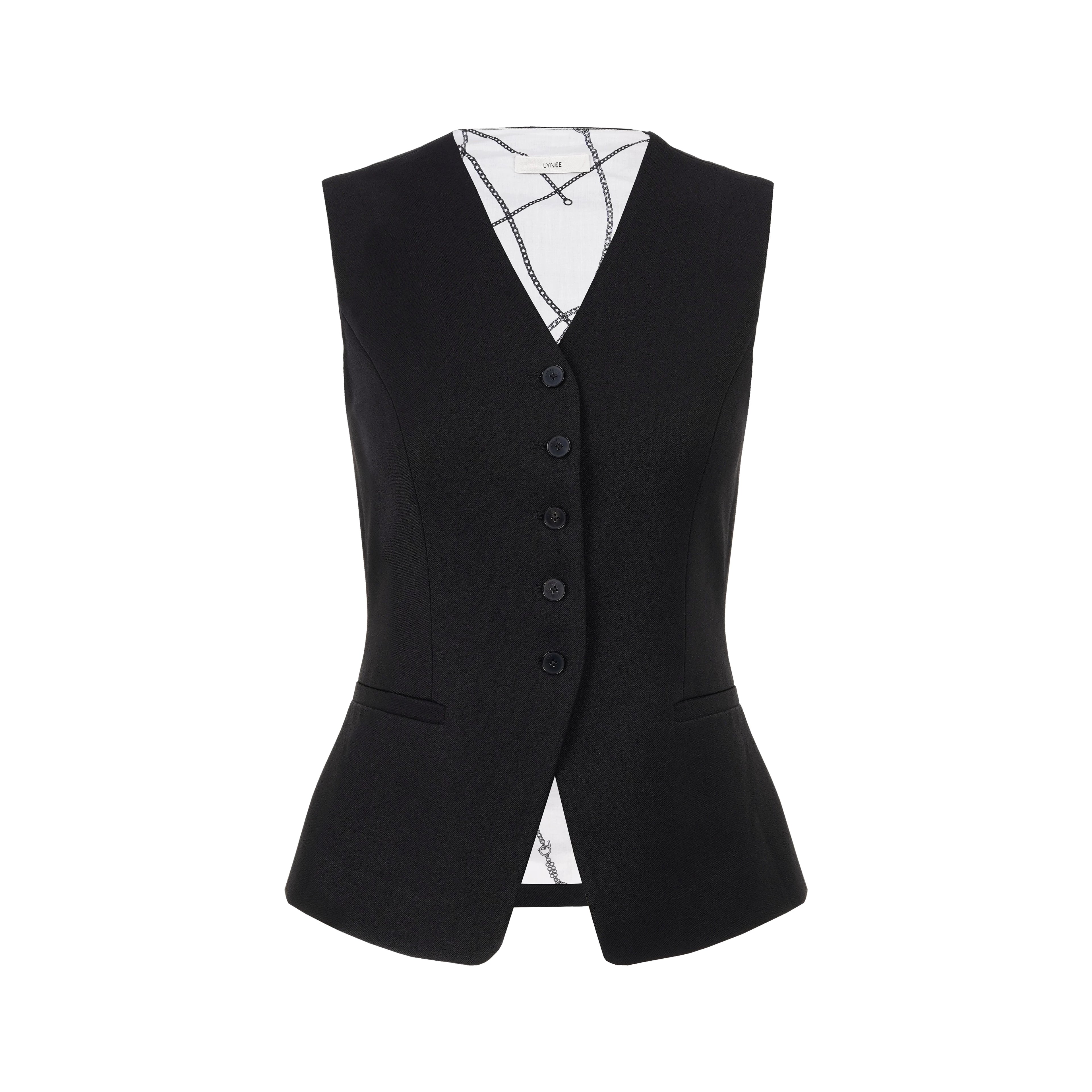 V-Neck Slim Fit Acetate Vest