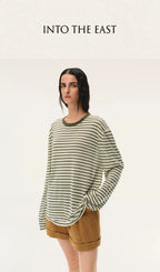 Striped Long Sleeve Knit Top