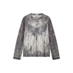 All-Over Print Stretch Mesh Lightweight T-Shirt