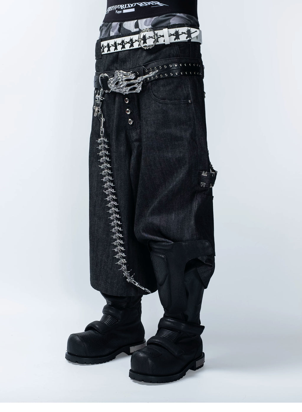 FVVO Skull Ring Punk Leather Belt