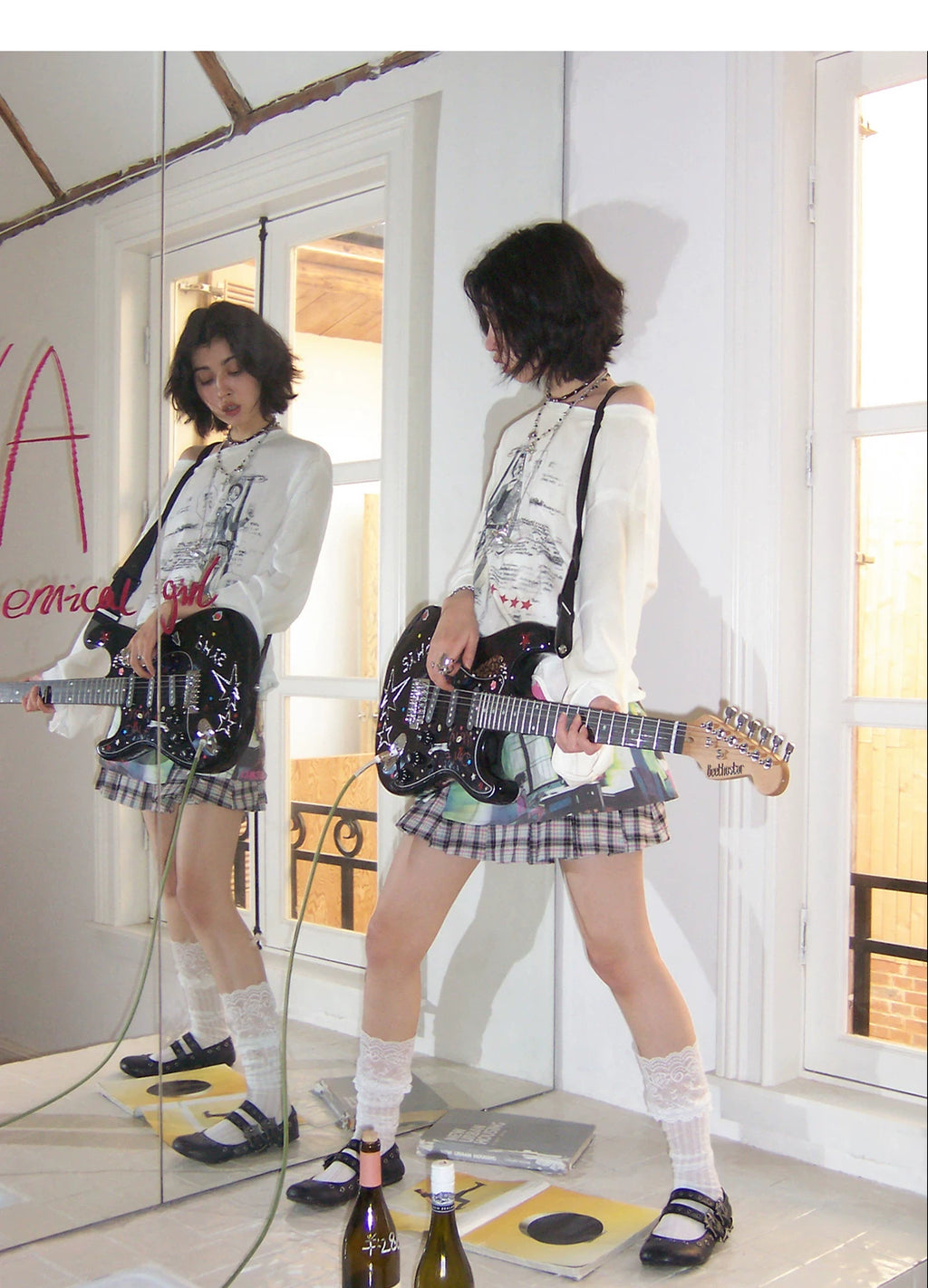 NANA Collaboration Vintage Loose Fit Graphic Long Sleeve T-Shirt