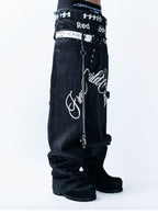 FVVO Skeleton Hand & Spikes Leather Belt