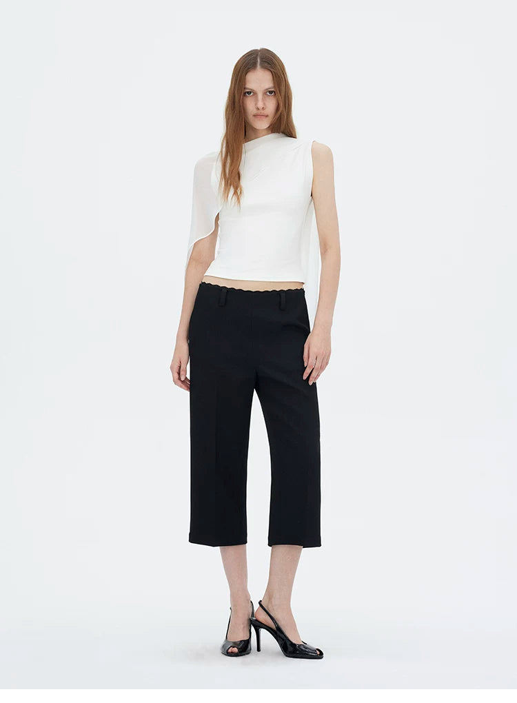 French Sheer Shawl Off-Shoulder Backless Top