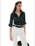 Italian Vintage Slim-Fit Waist-Cinching Safari Shirt