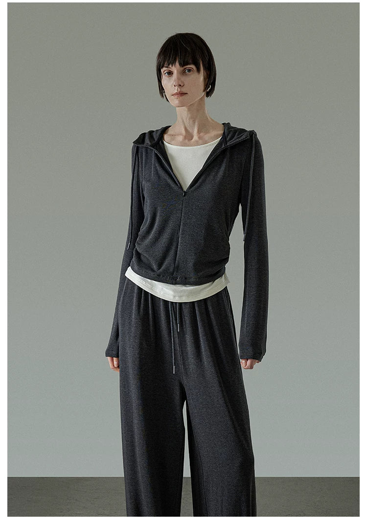 Spring Loose-Fit Slim Hooded Top