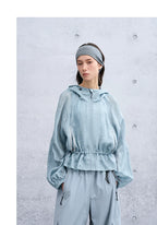 Summer Loose Casual Hooded Jacket with Drawstring Waist