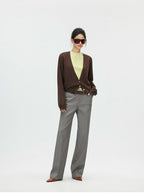 Deep V-Neck 100% Merino Wool Lightweight Cardigan