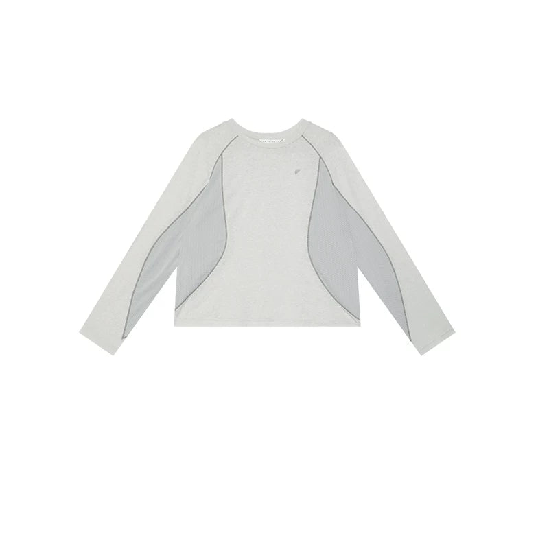 Loose Casual Linen-Blend Patchwork Printed T-Shirt