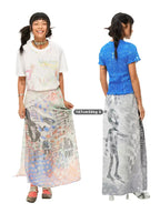 Reversible Alien Futuristic Print Chiffon Mesh Skirt