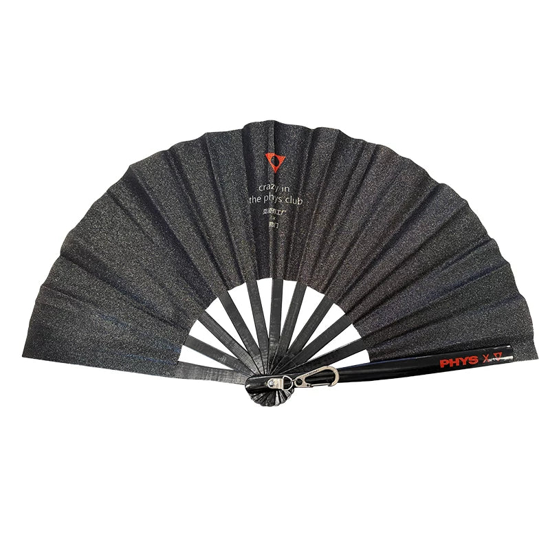 Purple Speckled Folding Fan with Glitter Finish & Lobster Clasp