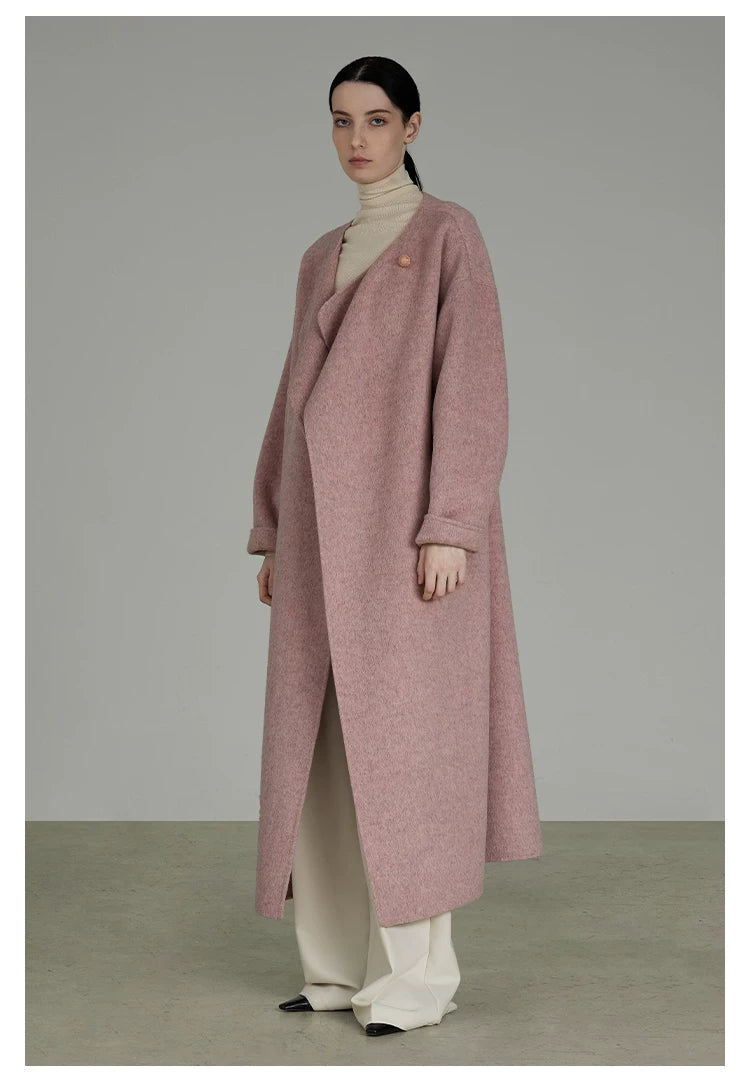 Pink Double-Faced Wool Coat