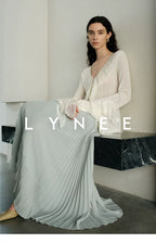 Elegant Chiffon Pleated A-Line Maxi Skirt