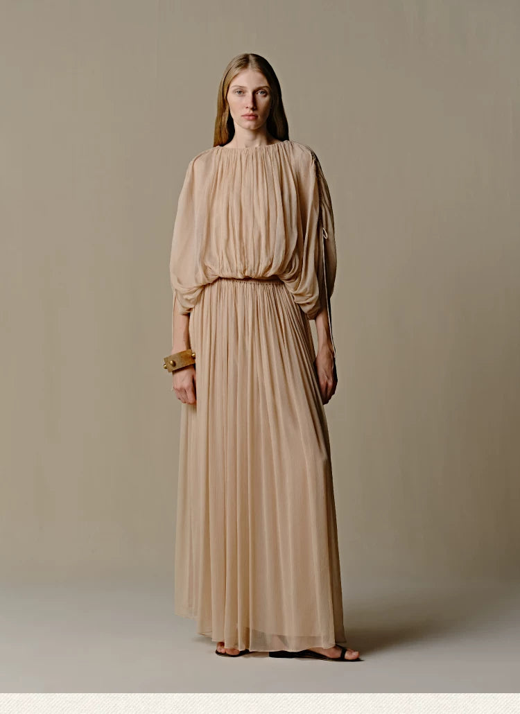 Blush Pink Mulberry Silk Drawstring Top