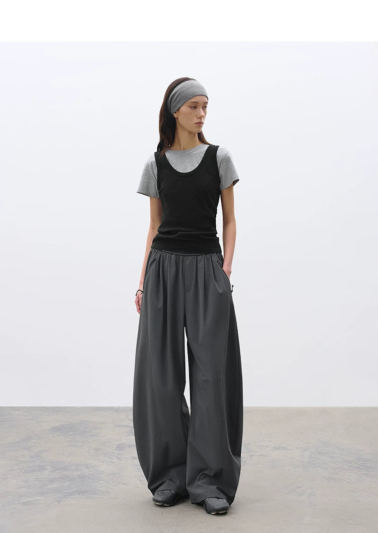 Loose Sun-Protective Cool Pants with Elastic Waist – Curved Casual Trousers Secondary image