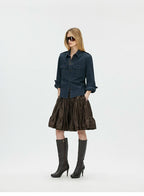 Washed Utility Shirt Jacket with Adjustable Waist