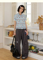Playful Pet Lace Trim Short Sleeve Shirt
