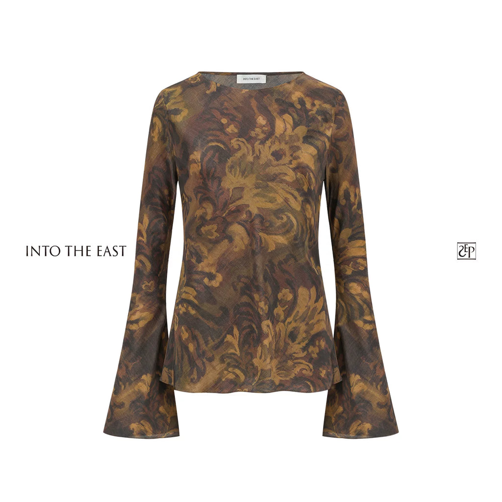 Painterly Print Long Sleeve Top