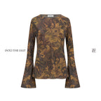 Painterly Print Long Sleeve Top