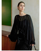 Versatile Sheer Chiffon Textured Ruffle Top