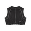 Women’s Summer Slim-Fit Cropped Hooded Functional Vest with Patchwork