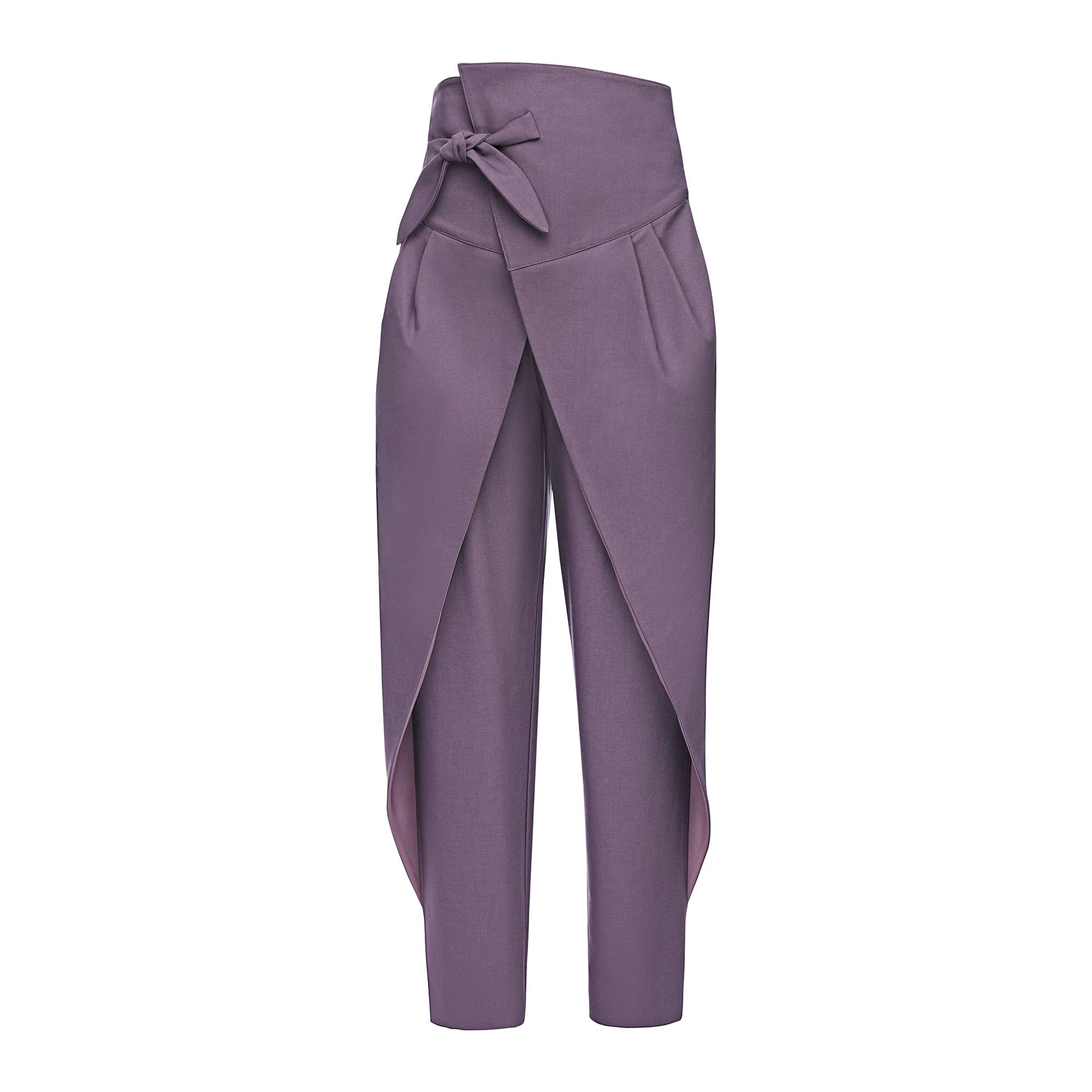 Vintage High-Waist Asymmetric Tulip Tapered Cropped Pants Main image