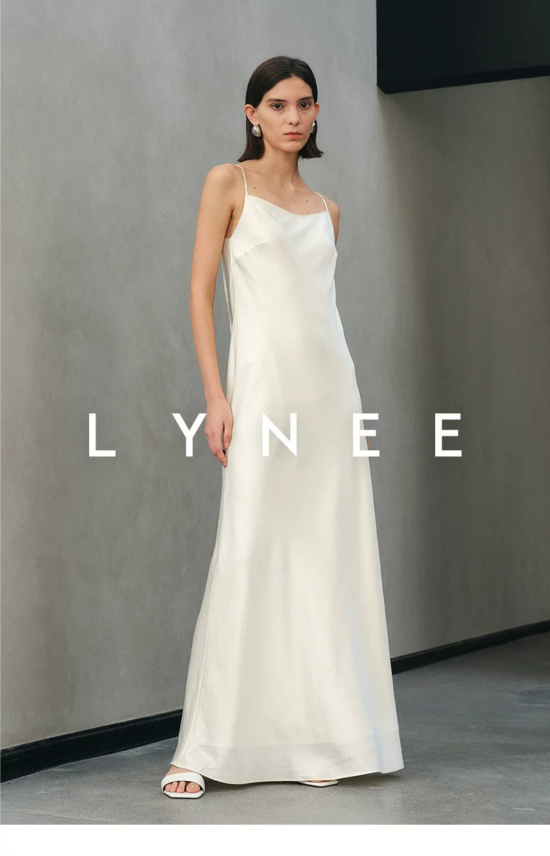 Silky Acetate Satin Slip Dress-Dress Length (Extended)